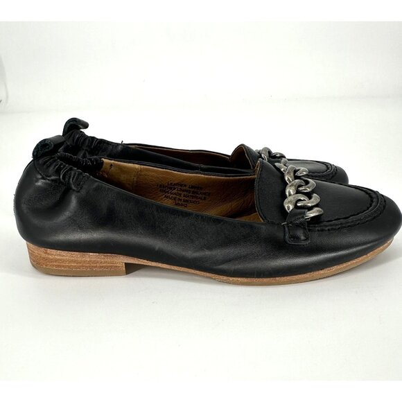 Söfft Kadyn Black Leather Chain Link Round Toe Slip On Ballet Loafer Flat Size 8 - Picture 3 of 10